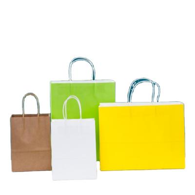 China Recyclable Recycled Kraft Paper Customized Orange Brown Black White Red Paper Bag Gift Paper Package Bag for sale