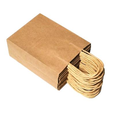 China Brown Recyclable Recycled Paper Bag With Logo Printed Kraft Paper Bag Take Out Food Bag for sale