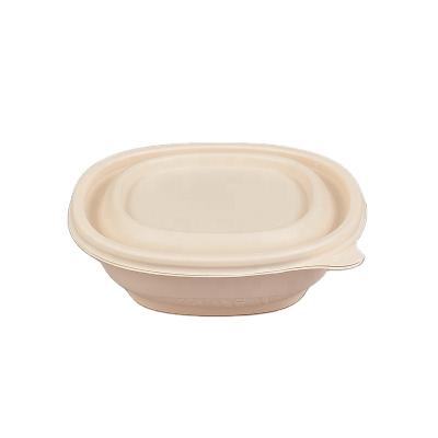 China Custom Compostable Biodegradable Bowl Food Packaging Fry-Rice Cornstarch Disposable Lunch Take Out Box With Lid for sale