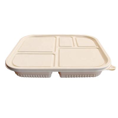 China New Design Compostable Color 5 Compartment Cornstarch Disposable Biodegradable Natural Food Packaging for sale