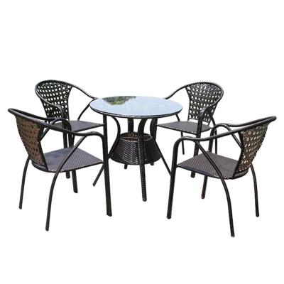 China Eco - Friendly Outdoor Coffee Garden Furniture Rattan Outdoor Cafe Tables And Chairs for sale