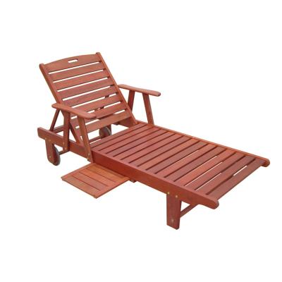 China Eco-friendly Sun Lounger Outdoor Garden Sets Pool Bed Sun Sofa Wood Furniture Teak Chaise Lounge for sale