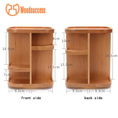 China Office Beech Wood Mutifuctional Table Make Up Organizer for sale