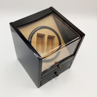 China Export wooden hot sale fashion motor rechargeable battery watch multifunctional black rotating gift box for sale