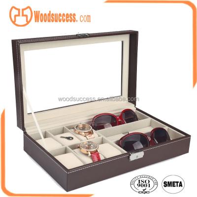 China Handmade Eyewear Display Glass Case 6 Carrying Watch Boxes For Wholesale for sale