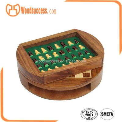 China Handmade Cheap Wooden Walnut Chess Set Wholesale Customized for sale