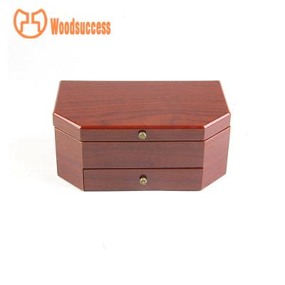 China Storage Musical Jewelry Box With Wooden Ballerina Hexagon Jewelry Box for sale