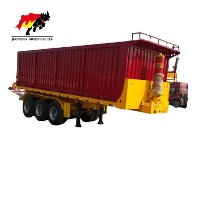 China Hydraulic Tri Truck Trailer Axle Side Tipper Tipping Dump Trailer Tandem for sale