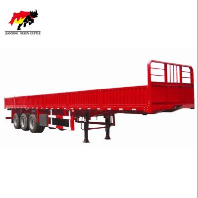 China Enclosed Truck Trailer Factory Export 3 Axles Carbon Steel Tri Axle 13 M 40ft Side Wall Flat Layer Cargo Dump Trailer For Sale for sale