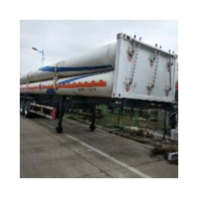 China Truck Trailer 3 Axle 10 Package Tube Skid Container CNG Tube Tank Trailer 40ft for sale