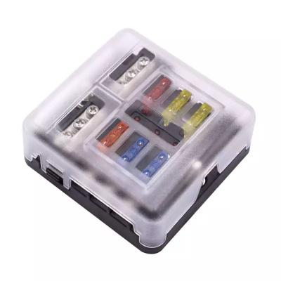 China Waterproof Automobile Performance DC 12v 24v 6 Way Fuse Block Car Fuse Holder For Van Boat Marine for sale