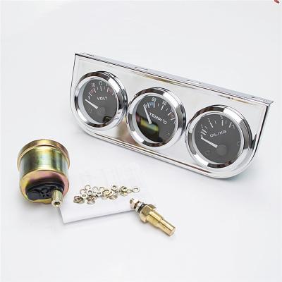 China Display Gauge Chrome Car Gauge Holder 3 in 1 Kit Car Triple Meter Dashboard (Oil Temp + Water Temperature + Volts) for sale