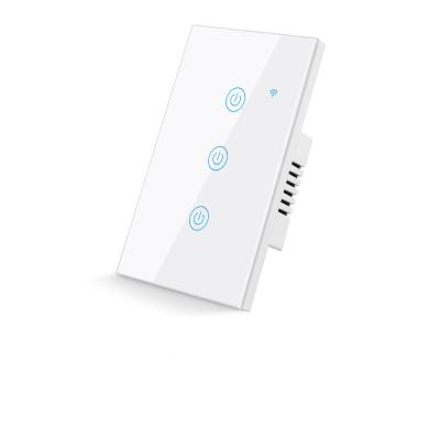 China FCC Rohs UK View Standard Mental Hot Selling Popular Smart Home Wall Switch No Battery Wifi Wireless Smart Switch 118x72x35mm for sale