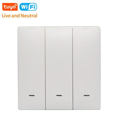 China Tuya Wifi Smart Remote Control Wireless Lamp Switch 1 2 Button Scene Switch APP 3 Gang Switch Panel Wifi Scene Panel 86x86x41mm for sale