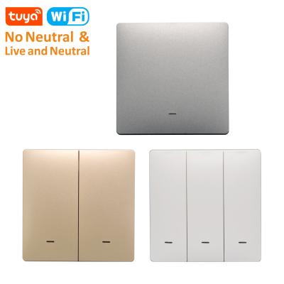 China Hot Sale Products Wall Button Mechanical Smart Light Tuya WiFi Switch No Neutral With Alexa And Goog Home 86x86x41mm for sale