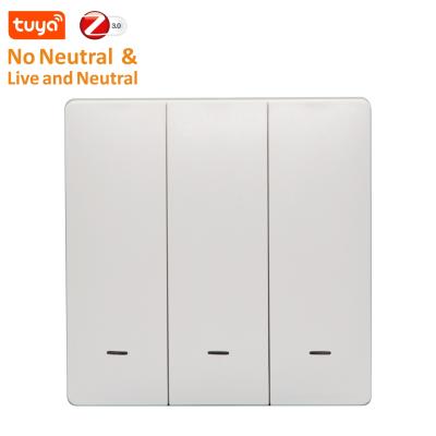 China Control Switch Google Voice Control 1/2/3 Wireless Band Wifi Zigbee No Touch Neutral Smart Switch Wall Switch EU Smart Switch for sale