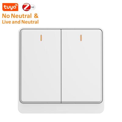 China PC UL94V-0 No Neutral Smart Tuya Zigbee Mechanical Light Switch Button Wall EU Wire Smart Lamp Switch for sale