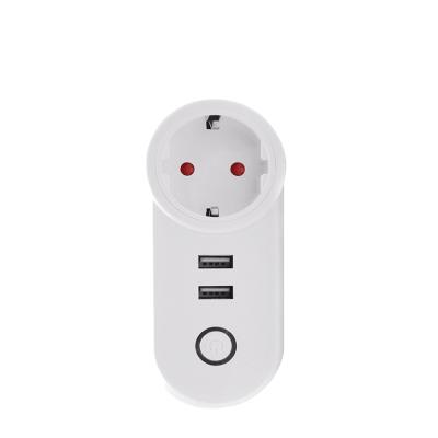 China New WiFi EU Plug Adapter Voice Control 10A 250V Smart Wireless Remote Power Monitoring Timer Sock for sale