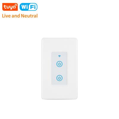 China PC UL94V-0 2 Strip AU USA Smart Home Switch Tuya WiFi Alexa Voice Control Smart Wall Light Switch for sale