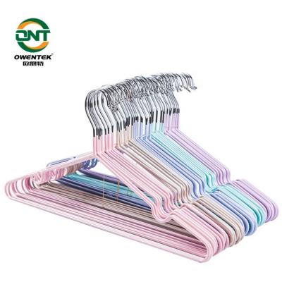 China Traditional Colored Metal Bathroom Hangers Custom Metal Waist Shirt Hangers With PVC Rubber Coated for sale