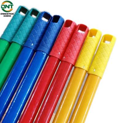 China Home household cleaning utensils pvc coated escobas wood handle broom plastic sticks for sale