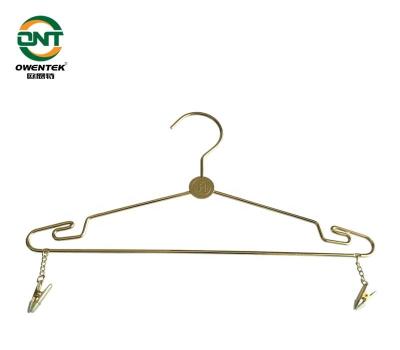 China Multifunctional Gold Metal Hanger With Logo Cups Boutique Hanger Exquisite Underwear Bra Panties Clothes Rack for sale