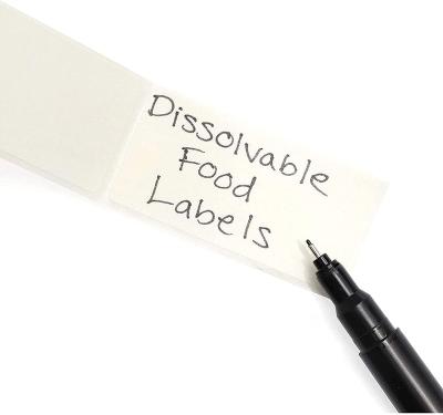 China Crystal White Blank / 1 X 2 Inch Dissolvable Labels Sticker For Food Turning Prep Roll for sale