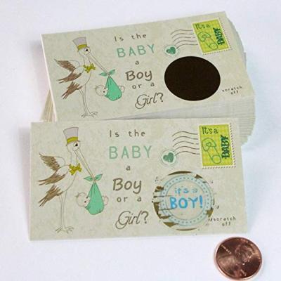 China Gender Reveal Scratch Off Cards Custom Scratch Off Card Gender Reveal Scratch Off Card For Baby Shower for sale