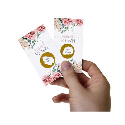 China paper & Cardboard Gift Certificate Scratch Off Cards Vouchers For Small Business Spa Beauty Makeup Barber Shop Restaurant Christmas Birthday for sale