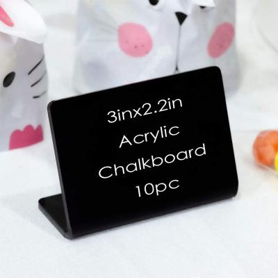 China Waterproof+Eco-friendly Acrylic Mini Chalkboard Signs Food Labels for Party Buffet Table Erasable Signs, Set of 10 (3x2in) for sale