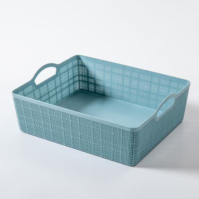 China YM Rectangle Plastic Kitchen Storage Basket Viable Storage Basket Bathroom Storage Box Desk Basket for sale