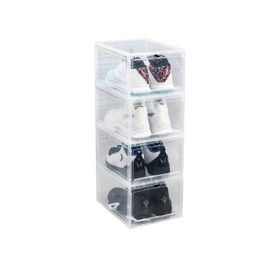 China Amazon Acrylic Sneakers Shoe Box Storage Box Display Case Viable Transparent Hot-selling Transparent Plastic Shoes for sale