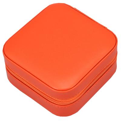 China New Double-Layer Leather Jewelry Storage Box Stored Portable Jewelry Storage Box With Mirror Jewelry Box for sale