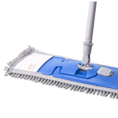 China Sustainable High Quality Microfiber Flat Mop With Telescopic Handle , Long Metal Handle Eases For Cleaning for sale