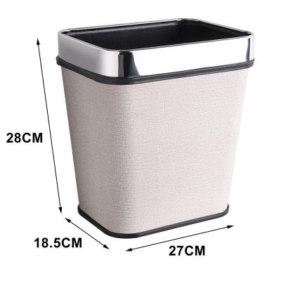 China Sustainable PP Stainless Steel Waste Bins 10L Household Garbage Bin Waste Bin for sale