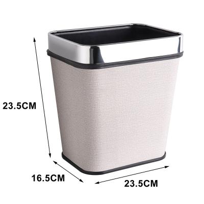 China Sustainable PP Stainless Steel Waste Bins 6.5L Household Garbage Bin Waste Bin for sale