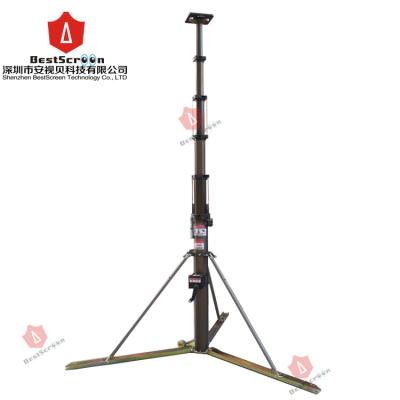 China Antenna\camera\light 18m handle portable portable hand winch telescopic mast to light handle manual winch telescopic mast for antenna camera for sale