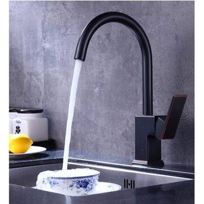 China Modern Single Handle Thermostatic Faucets Copper Oil Rubbed Bronze Black Kitchen Faucet for sale