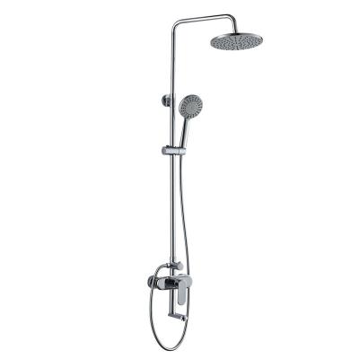 China With Sliding Bar Chrome Shower Head Set Contemporary Style Bathroom Shower Faucet With Hand Shower for sale