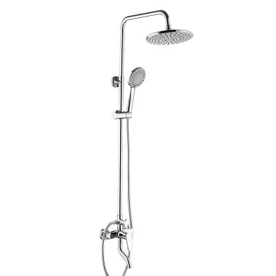 China Faucets Factory Price Metered Bathtub Rainfall Shower Head Set With Hand Shower Wall Mounted Shower Mixer Set for sale