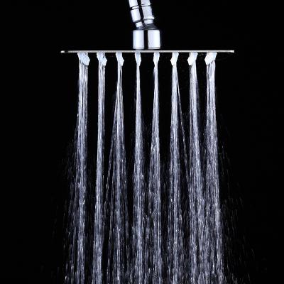 China Needleless 6inch Square Shape 304 Stainless Steel Rainfall Shower Head for sale