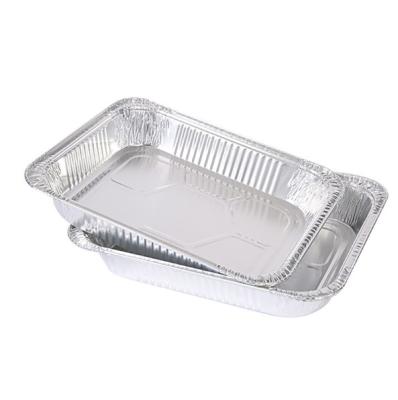 China Disposable Food Wrapping Aluminum Foil Baking Container Carry Out Square Baking Tray for sale