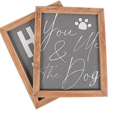 China Hot Sale Europe Puppy Footprints Rectangle Wall Hanging Cute Wood Rack Reward Wooden Plaque for sale