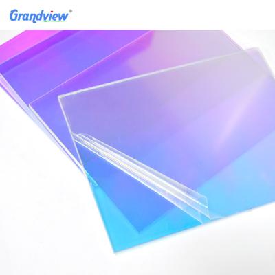 China Rainbow Acrylic Clear Plastic Iridescent Holographic Cast Design Acrylic Sheet for sale