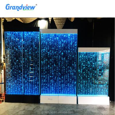 China American Waterfall Glass Fountain Screen Decoration Style 30mm Acrylic Panel Led Bubble Wall For Restaurant for sale