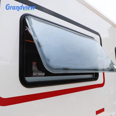 China Light transmission 36x22 1450*550mm motorhome caravan down camper round polycarbonate siding windows for RV for sale