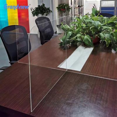 China time & High Impact Strength Counter Nail Shield Plastic Acrylic Clear Sneeze Guard Divider For Table for sale