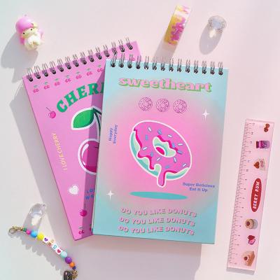 China Hardcover Book 365 Day Cartoon Donut Day Plan Notebook Kawaii Stationery English Notebook for sale