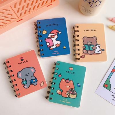 China Student Stationery Mini Notebook Kawaii Hardcover Book Cartoon Bear Coil Notebook Notes 105*80mm for sale