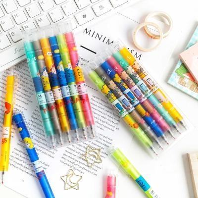 China Normal Gel Pen Stationery Kawaii Pens Gel Pen Cartoon Bear Black Set 6 Pieces Per Box for sale